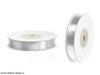 Atlasová stuha 1,2 cm x 25 m STŘÍBRNÁ
